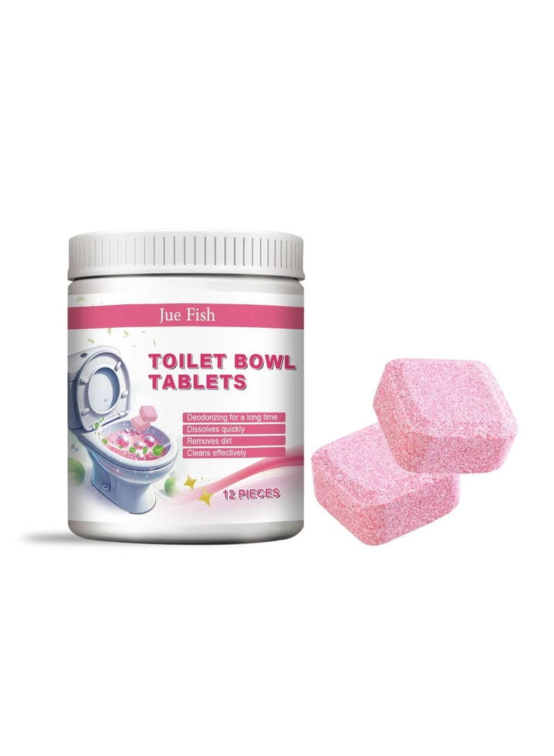 JUE-FISH Jue Fish Toilet Deodorizer and Cleaner Tablets, Pack of 12, Powerful Fast Dissolving Formula, Cleans Toilet Bowl Thoroughly, Eliminates Bad Odors, Maintains Daily Bathroom Cleanliness - Image 1